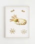raw wood framed squid print illustration